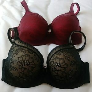 2 Cacique Balconette Bras Modern Lace size 40 DD